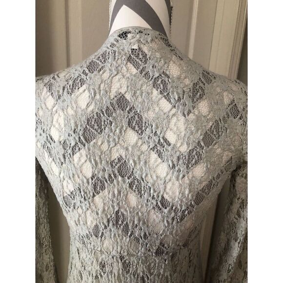 CAbi pale gray long lace duster - Picture 6 of 8